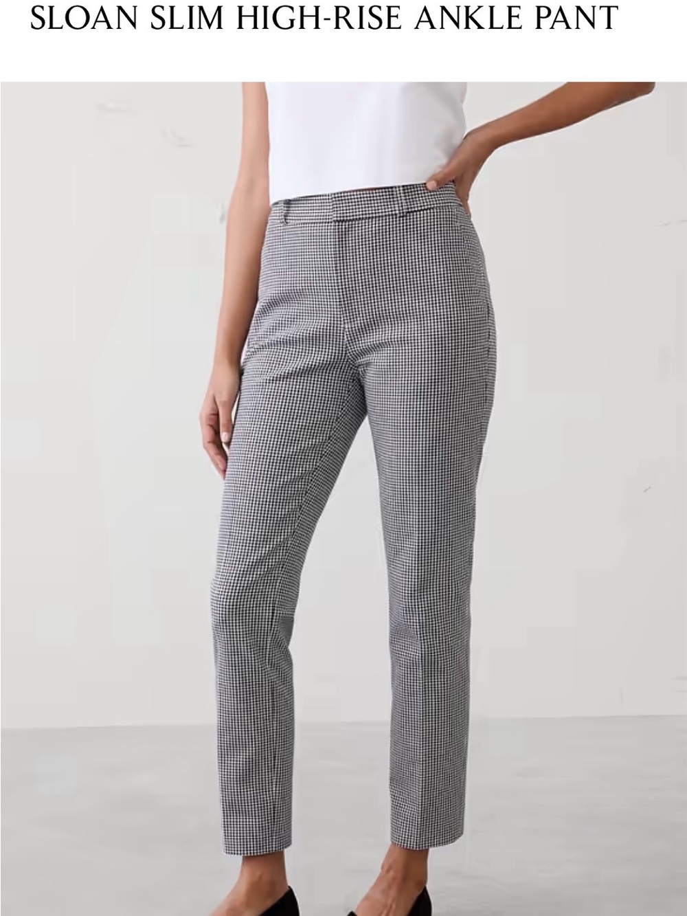 Banana Republic Black & White Houndstooth Ankle Pants